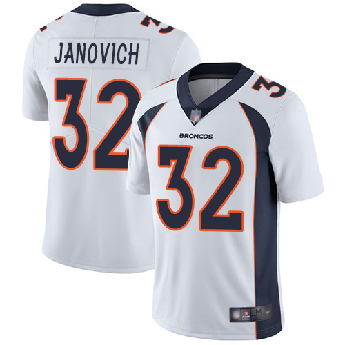 Men Denver Broncos #32 Andy Janovich White Vapor Untouchable Limited Player Football NFL Jersey